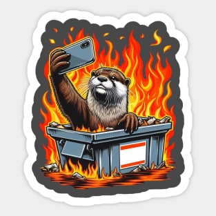 Otter Fire Sticker